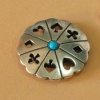 Karty pik karo z turkusem 30mm na śrubkę (id: 2151)